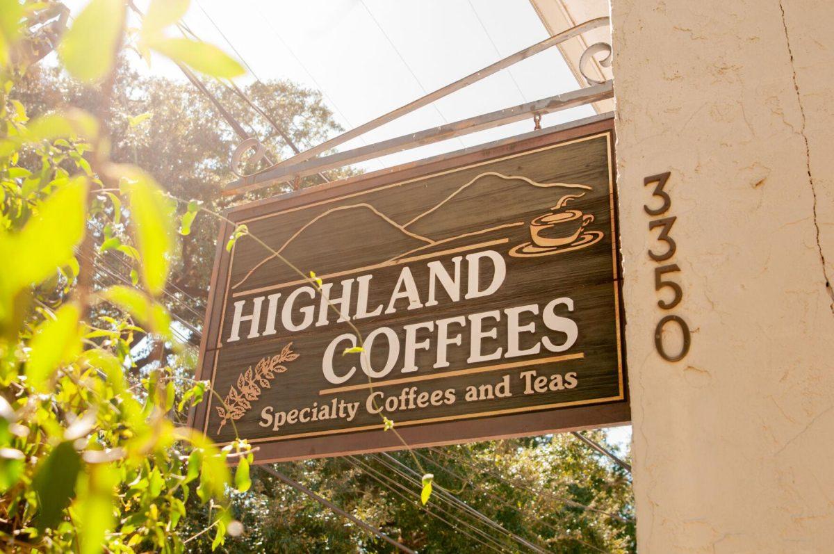 A sign welcomes customers&#160;on Saturday, Oct. 1, 2022, at Highland Coffees on Highland Road in Baton Rouge, La.