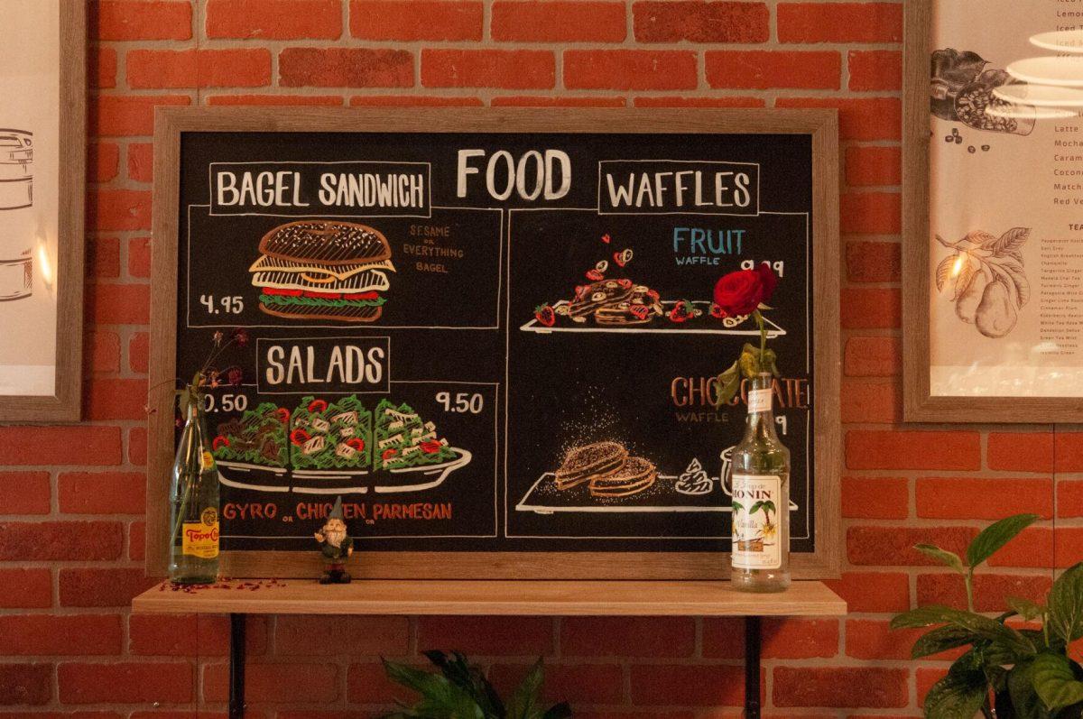 A chalkboard illustrates food items for sale&#160;on Tuesday, Oct. 4, 2022,&#160;at Coffee Joy on Perkins Road in Baton Rouge, La.