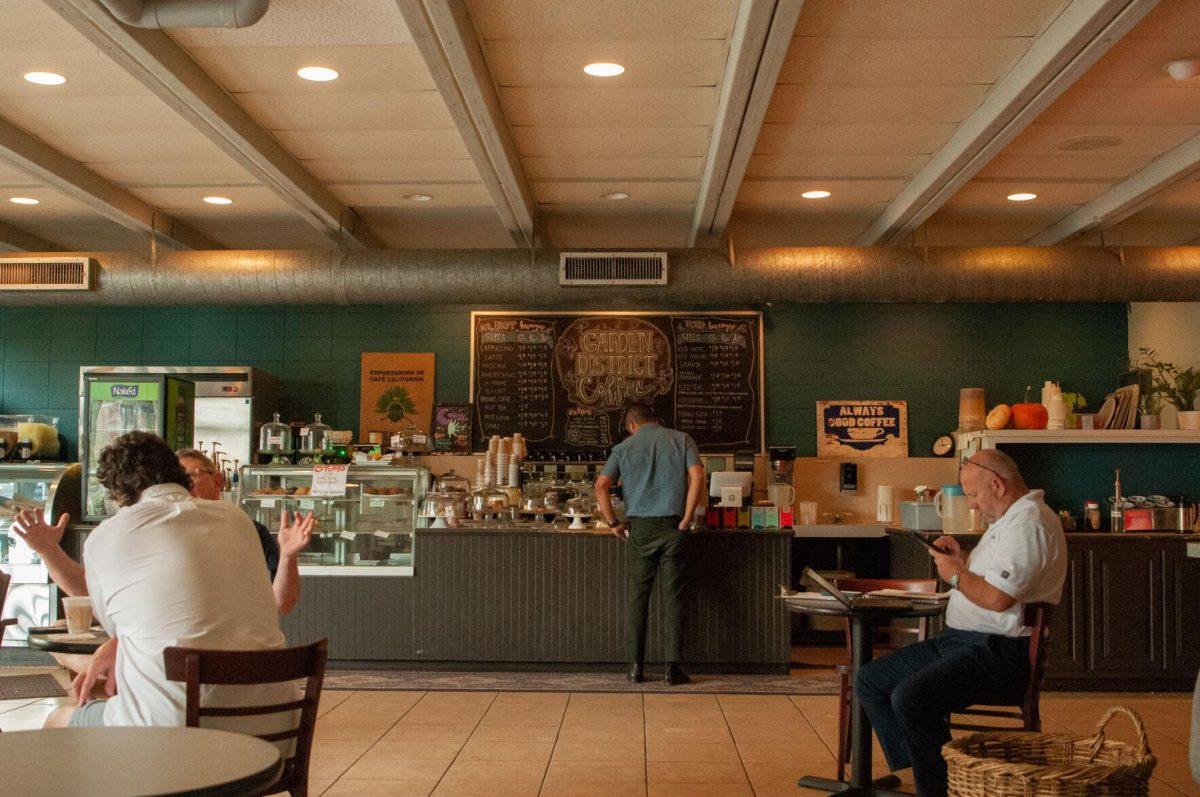 One customer orders while three other customers sit inside Garden District Coffee&#160;on Tuesday, Oct. 4, 2022, on Perkins Road in Baton Rouge, La.