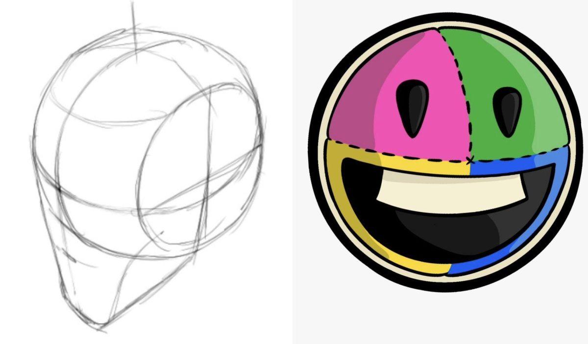 The original sketch for B Smoke's logo (left) and the finished product (right). When displayed, B Smoke's logo always faces the right direction, literally.&#160;