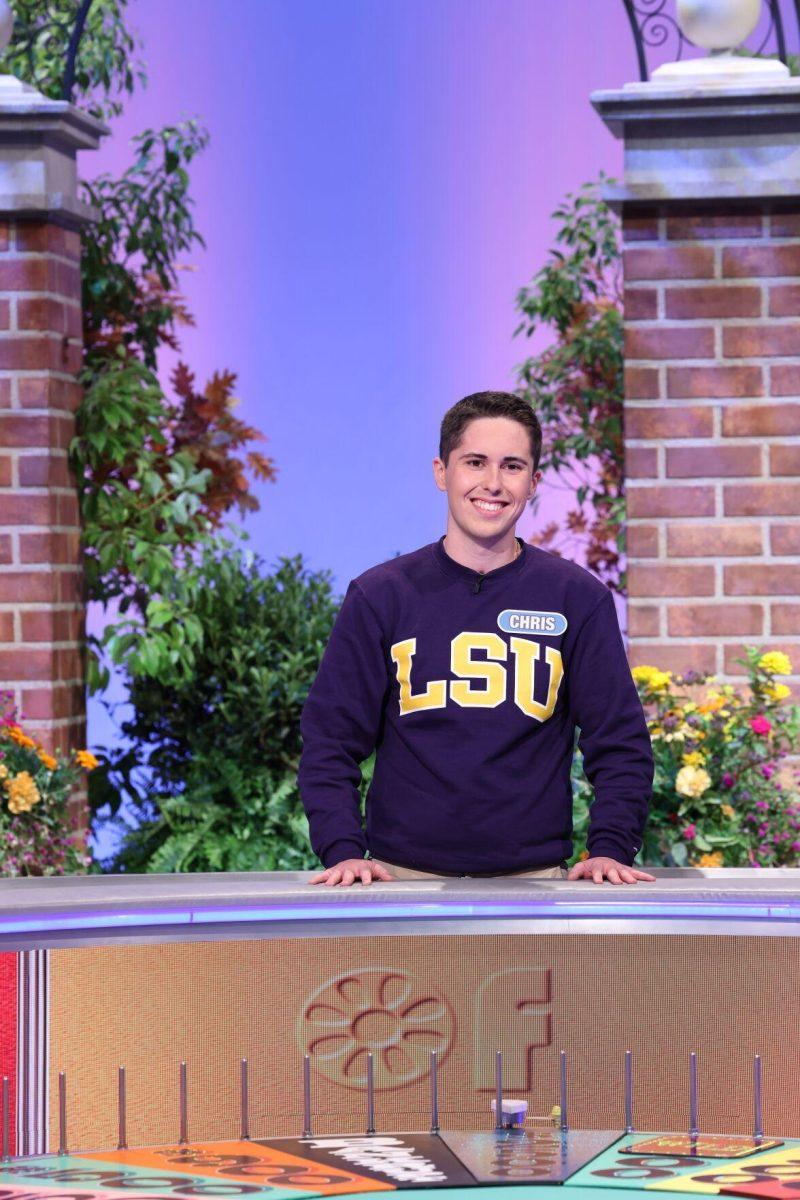 LSU broadcast journalism senior Chris Langley smiles while participating as a contestant on "Wheel of Fortune."&#160;