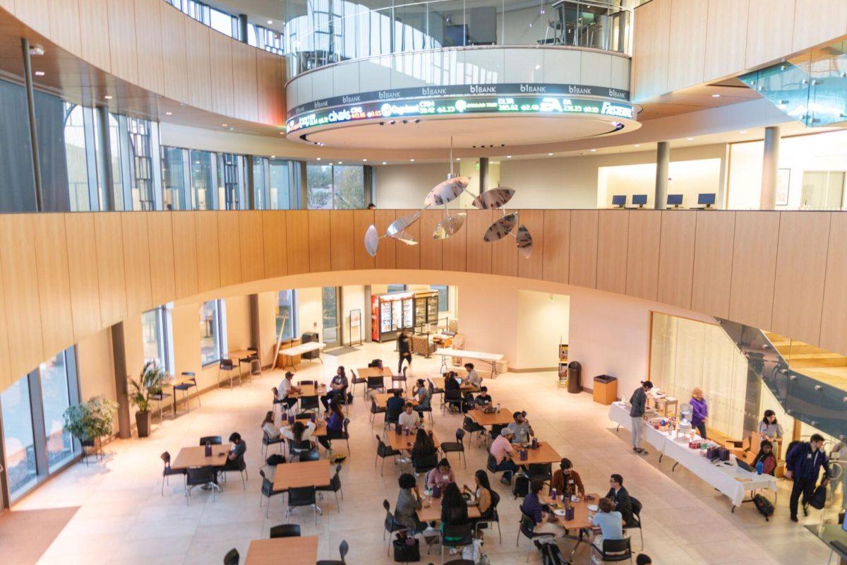 Participants enjoy a meal on Friday, Nov. 11, 2022, before Startup LSU presentations begin inside the Business Education Complex on South Quad Drive in Baton Rouge, La.