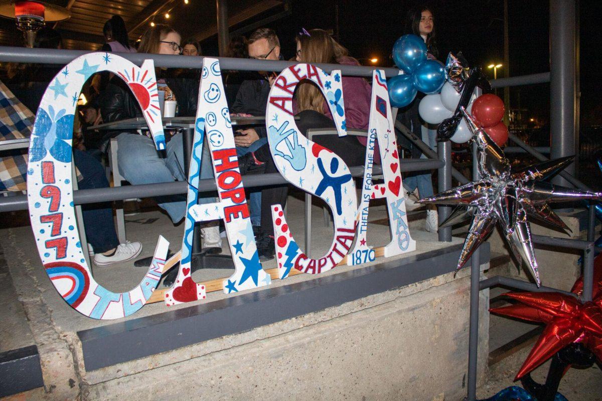 Letters spell out CASA that stands for Court Appointed Special Advocates on Friday, Nov 18, 2022 at Red Stick Social on Government Dr in Baton Rouge, La.