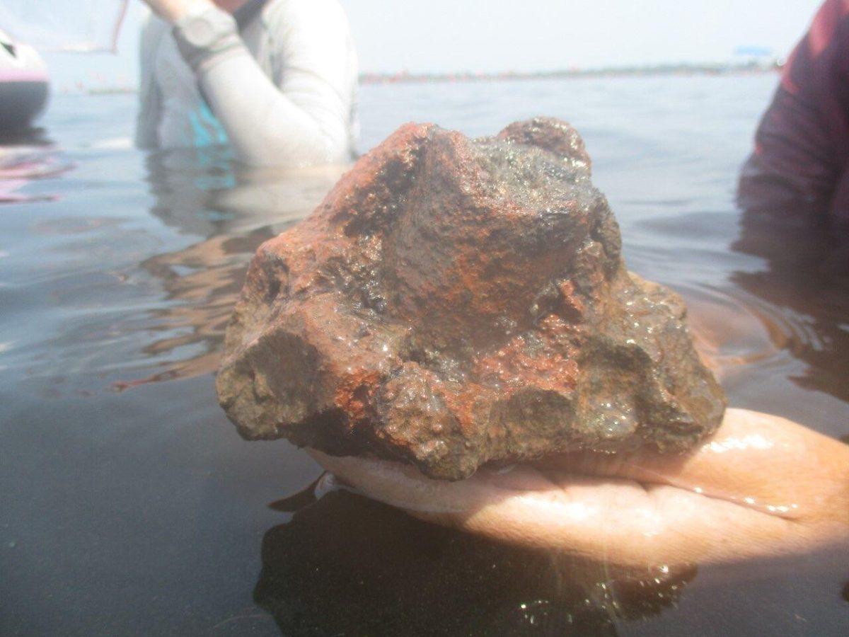 Clay base with broken cylinder vessel support, which would have supported a brine-boiling pot over a fire to make salt in a salt kitchen at Ta&#8217;ab Nuk Na. Complete cylinders measured as much as 33 cm in length, indicating the height the pot was placed over the fire