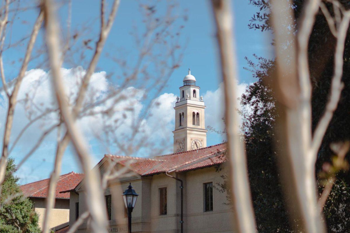 Memorial Tower peaks through the trees on Monday, Oct. 31, 2022, on LSU's campus in Baton Rouge, La.