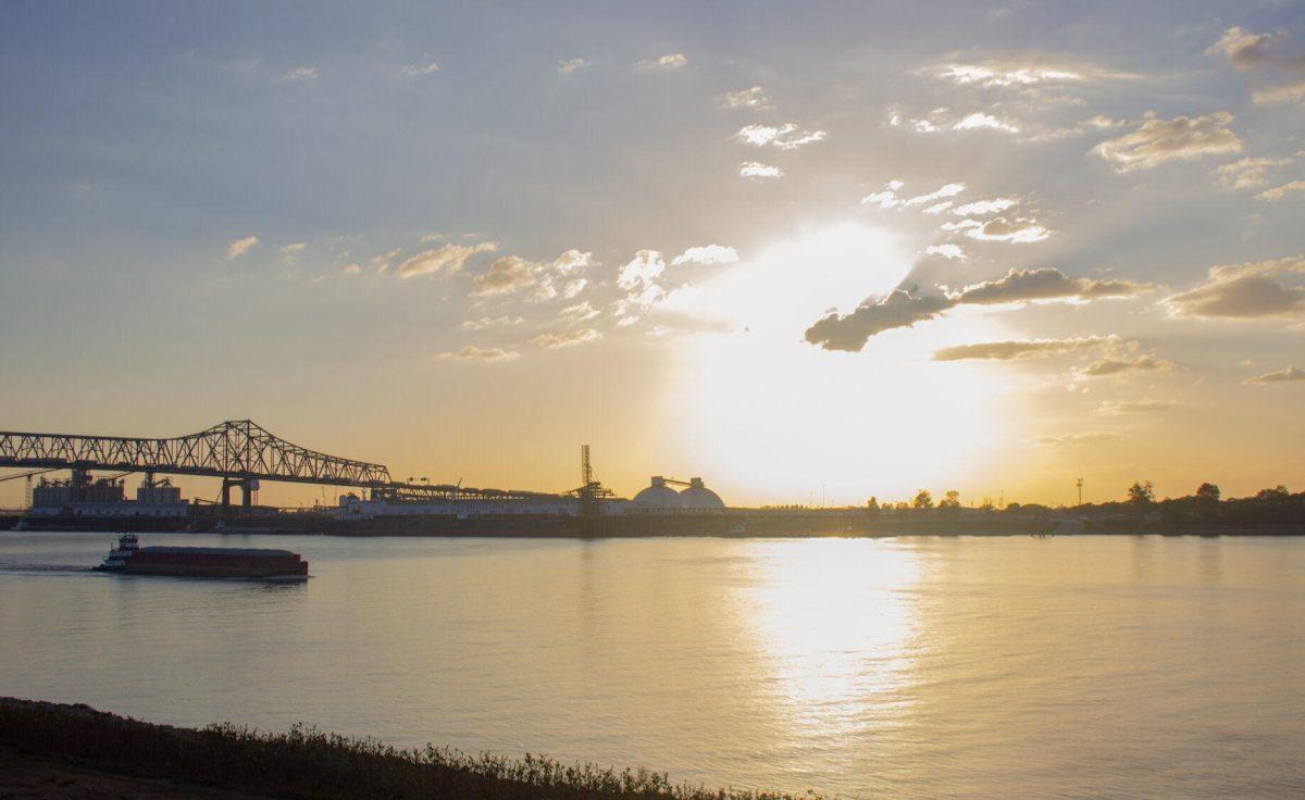 The boat floats through the water on Tuesday, Nov. 8, 2022, at the Mississippi River in Baton Rouge, La.