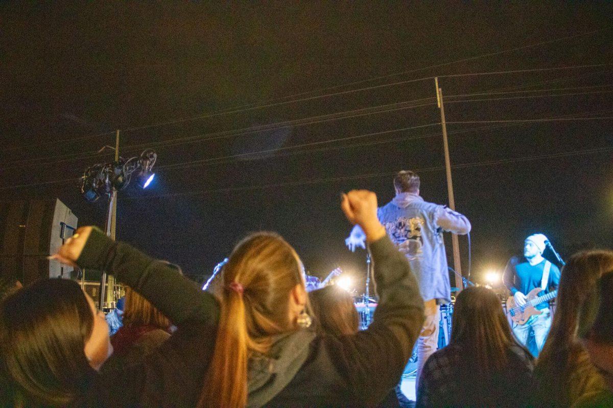 The crowd cheers on the bands on Friday, Nov. 18, 2022, at Red Stick Social on Government Street in Baton Rouge, La.