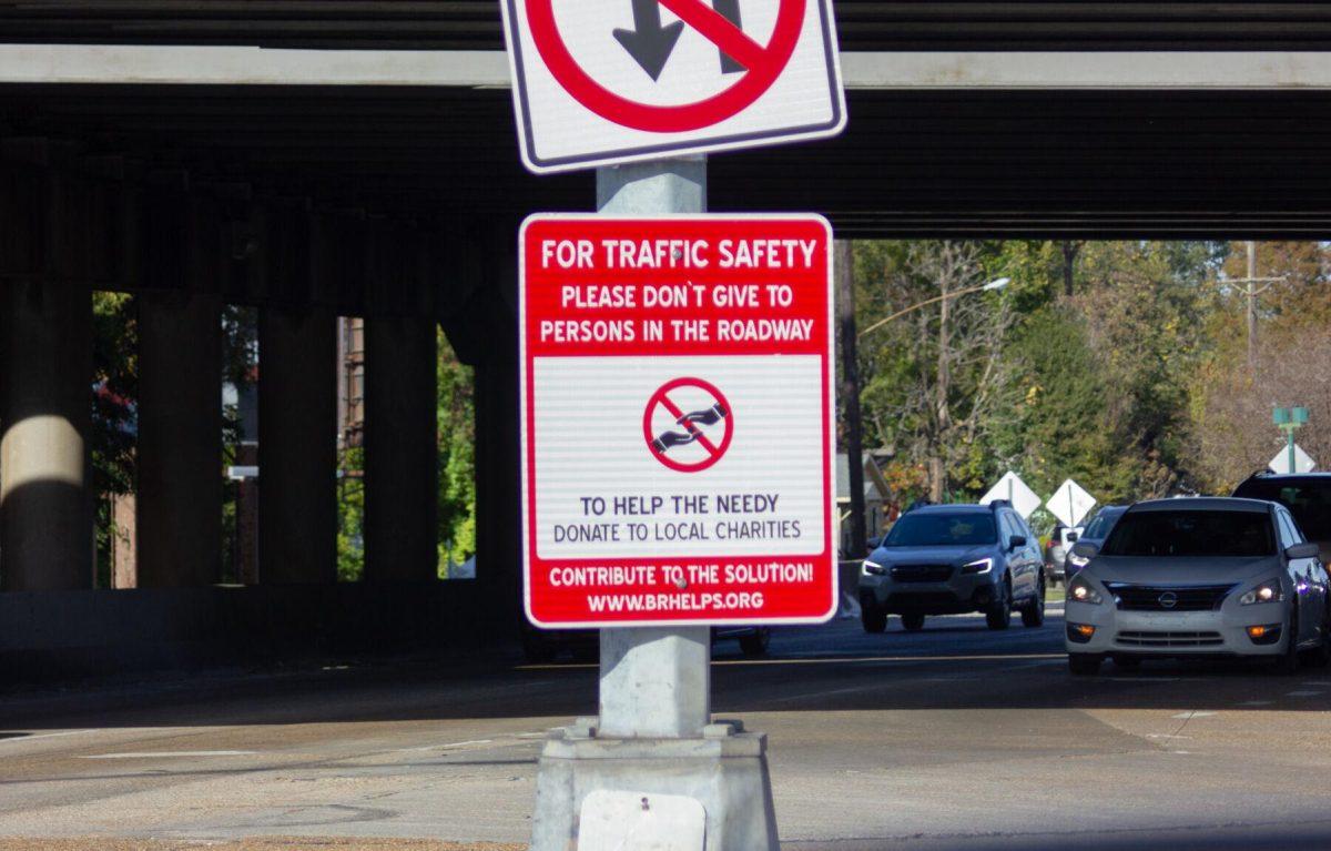 The sign sits on Friday, Nov. 18, 2022, on College Drive in Baton Rouge, La.