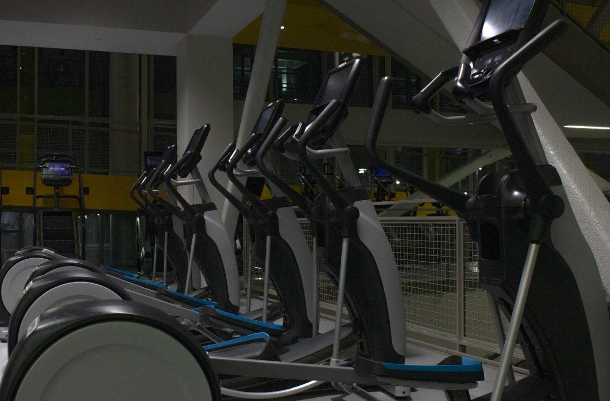 The elliptical machines sit in a row on Tuesday, Nov. 1, 2022, in the LSU Student Recreation Center on S. Campus Drive in Baton Rouge, La.