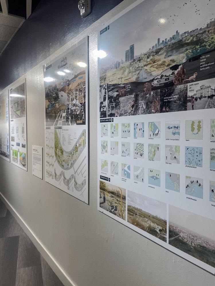 Posters hang on the wall inside LSU's School of Landscape Architecture.&#160;