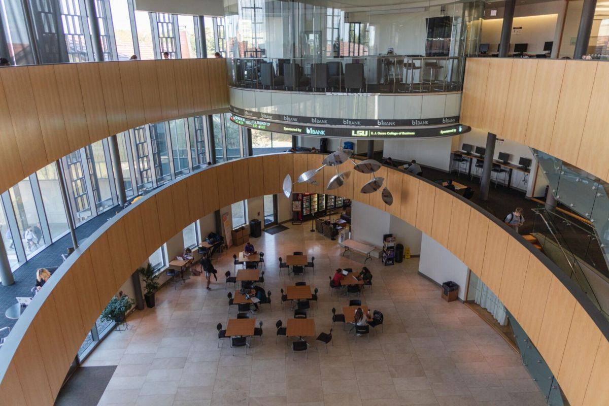 Students gather in the Business Education Complex on Monday, Oct. 31, 2022, on South Quad Drive in Baton Rouge, La.