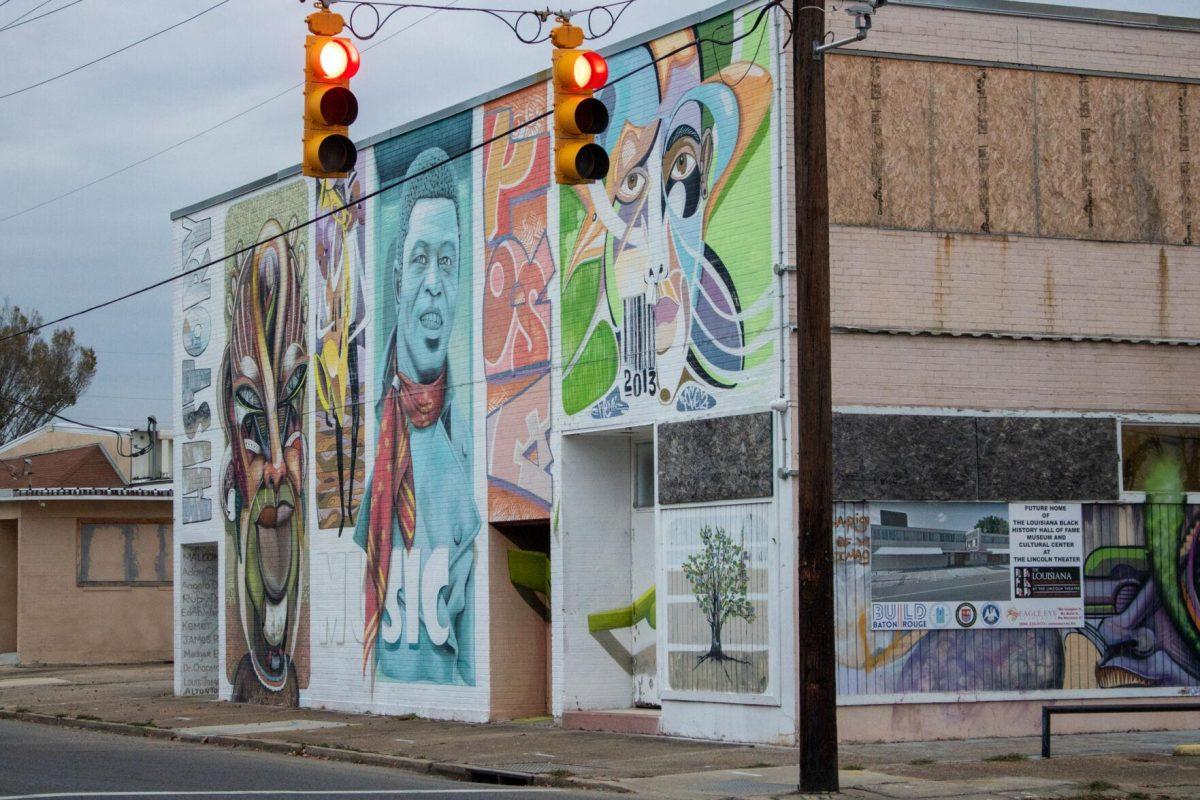 A mural sits on the corner on Friday, Dec 2, 2022, on Eddie Robinson Dr. in downtown Baton Rouge, La.