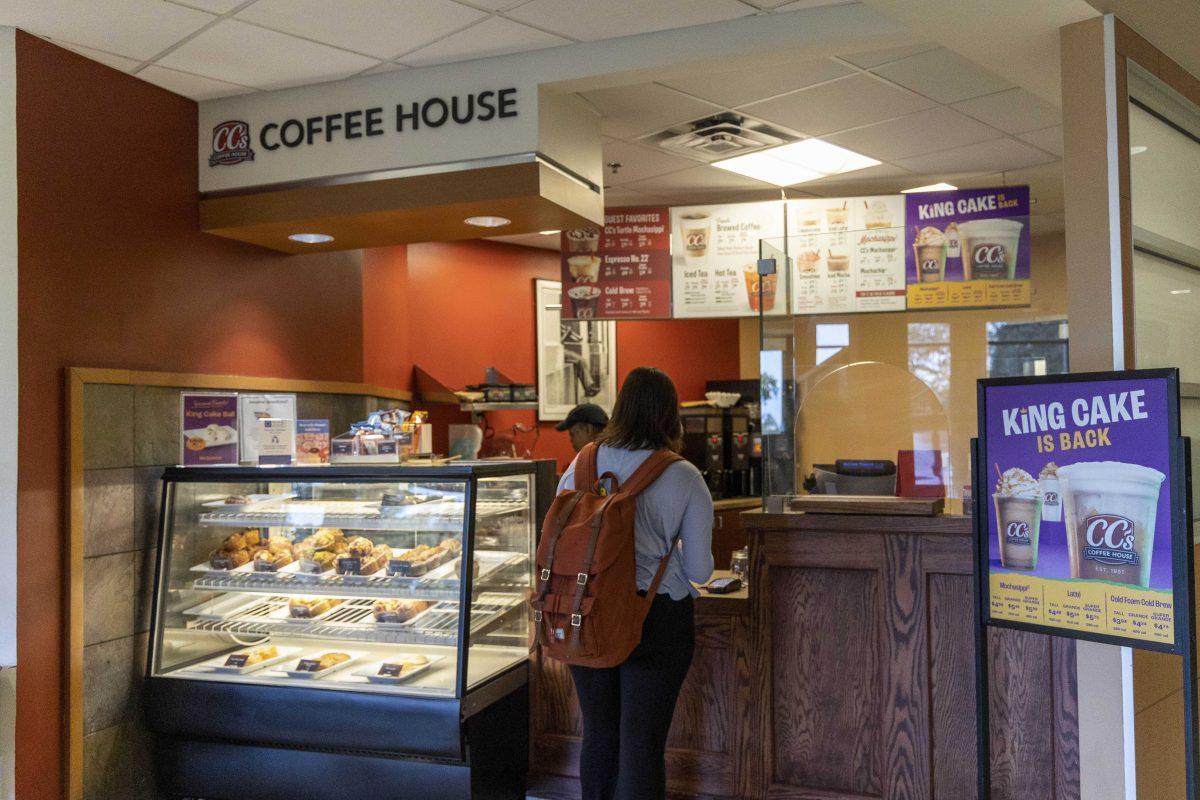 A visitor makes an order Tuesday, Jan. 17, 2023, at the CC's Coffee House in the LSU Student Union.