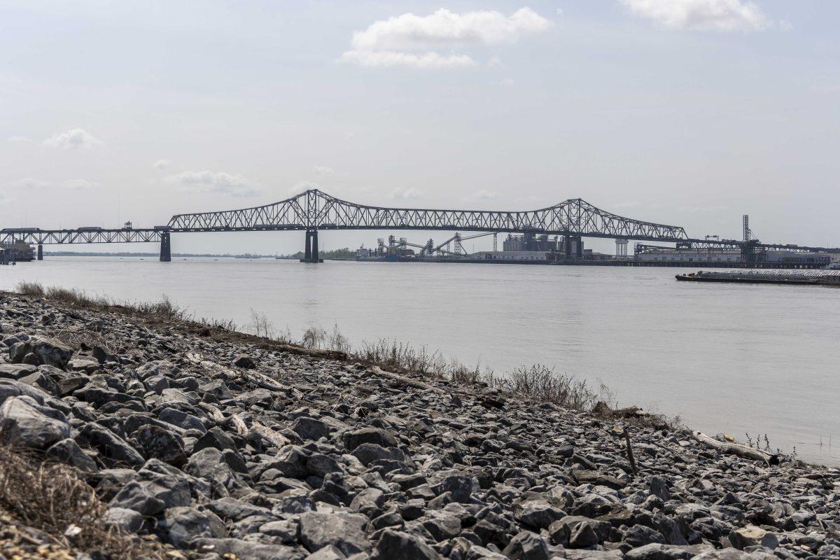 The Mississippi River sits Wednesday, March 8, 2023 on a hot day in Baton Rouge, La.