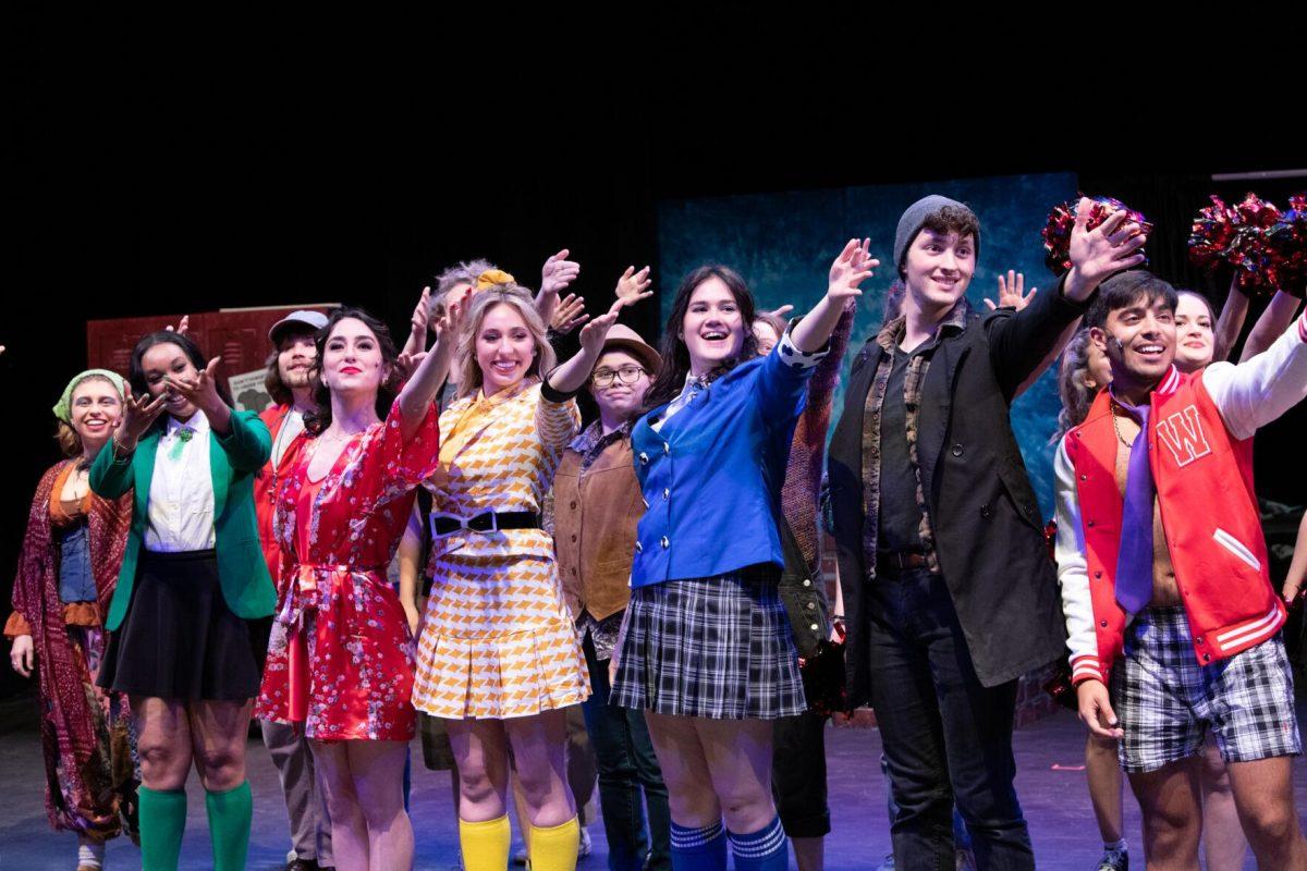 The cast and crew take their bows Saturday, March 4, 2023, after Musical Theatre Club at LSU&#8217;s production of &#8220;Heathers: The Musical&#8221; at the Reilly Theatre in Baton Rouge, La.