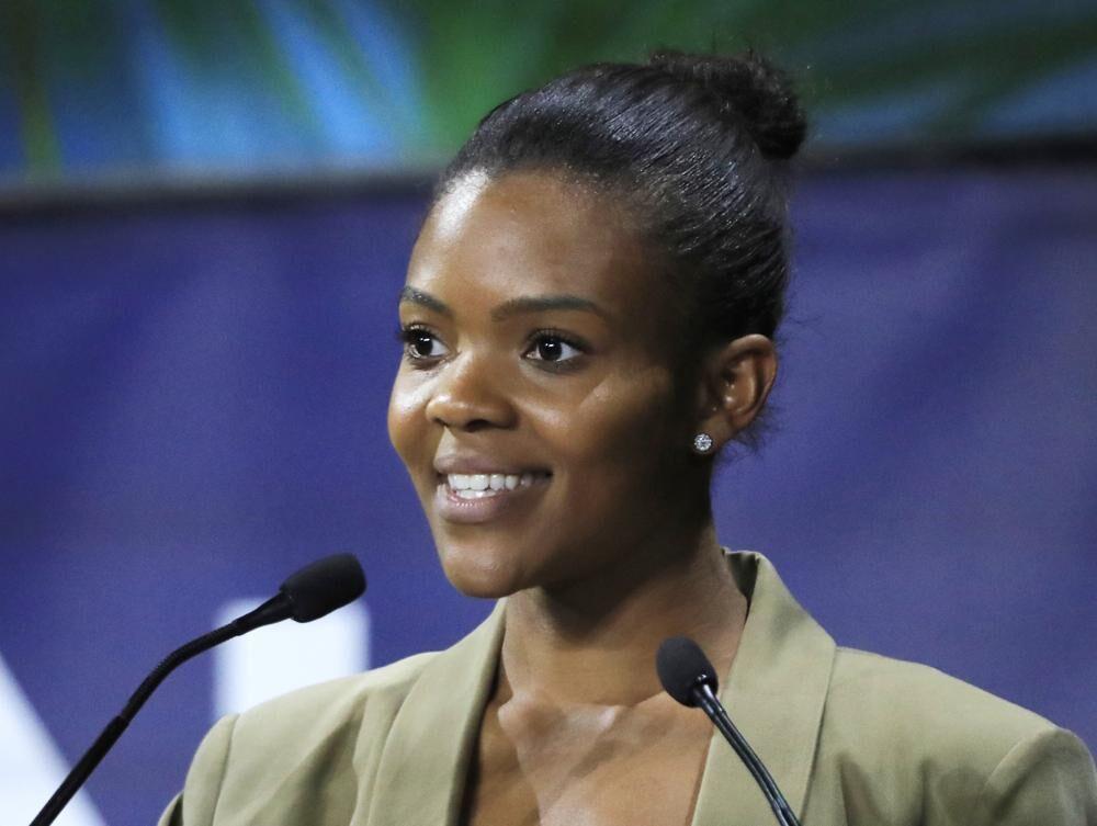 Conservative commentator Candace Owens speaks at the Convention of the Right, in Paris on Sept. 28, 2019.