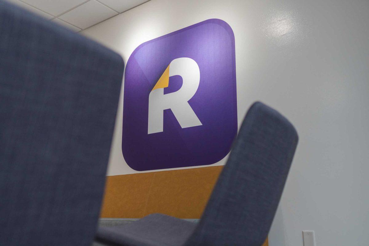 The Reveille logo adorns the newsroom wall on Monday, January 9, 2023, on LSU's campus.&#160;