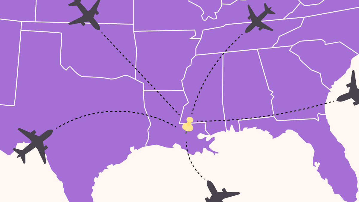 Fly to Baton Rouge Graphic