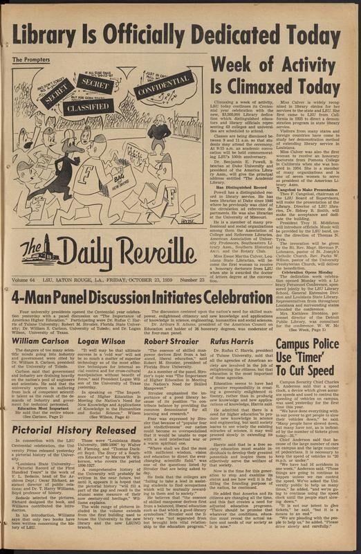 From the Reveille Vault: Library is officially dedicated today