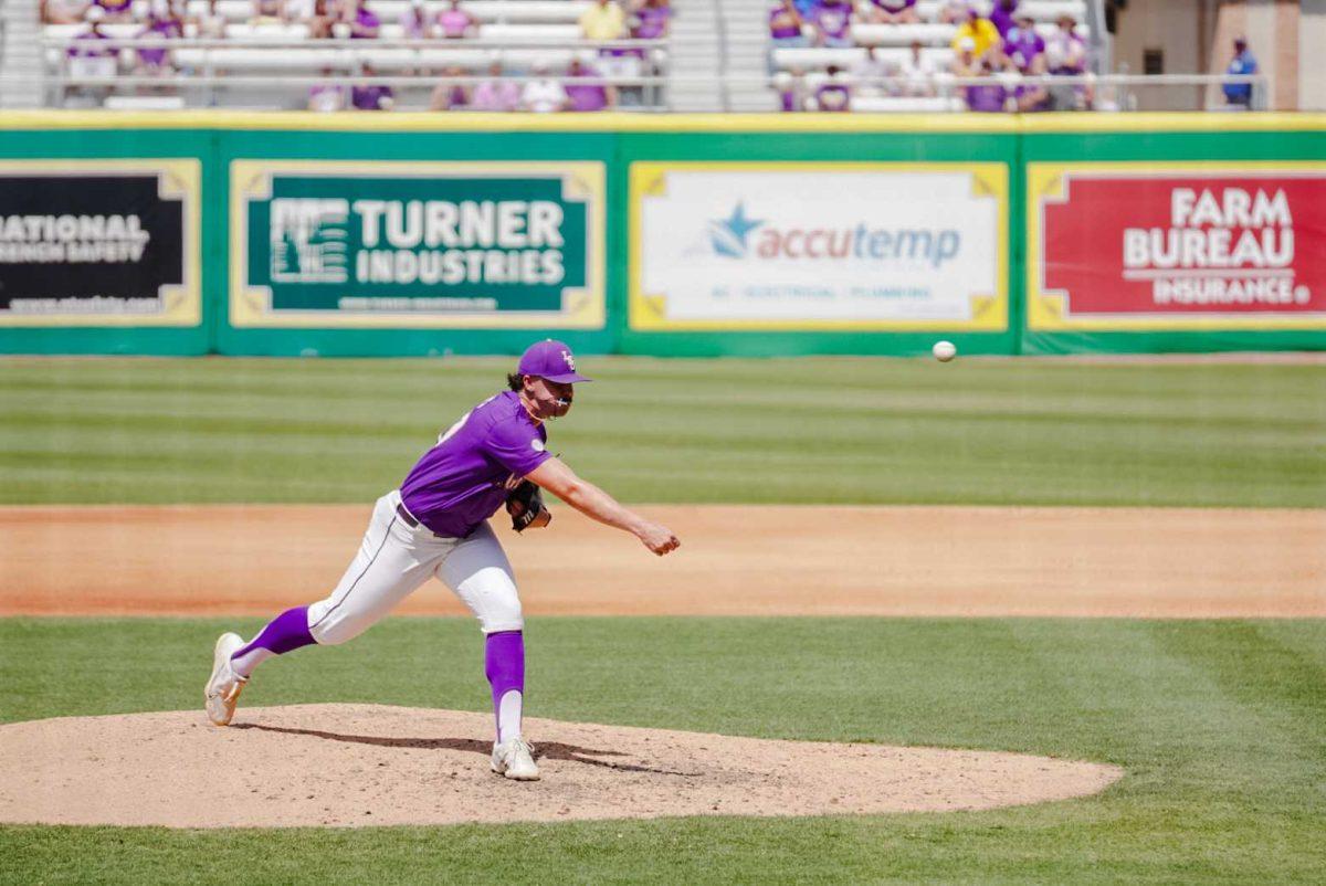 LSU baseball junior pitcher Paul Skenes (20) throws the ball Friday, June 2, 2023, during LSU&#8217;s 7-2 victory against Tulane at Alex Box Stadium in Baton Rouge, La.&#160;