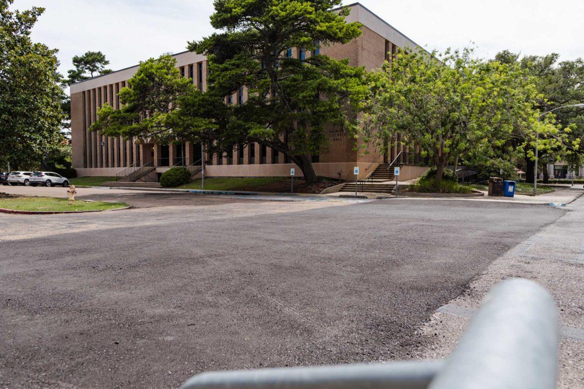 The parking lots near Lockett Hall and Allen Hall sit joined by a new strip of asphalt on Friday, July 7, 2023, on LSU&#8217;s campus in Baton Rouge, La.