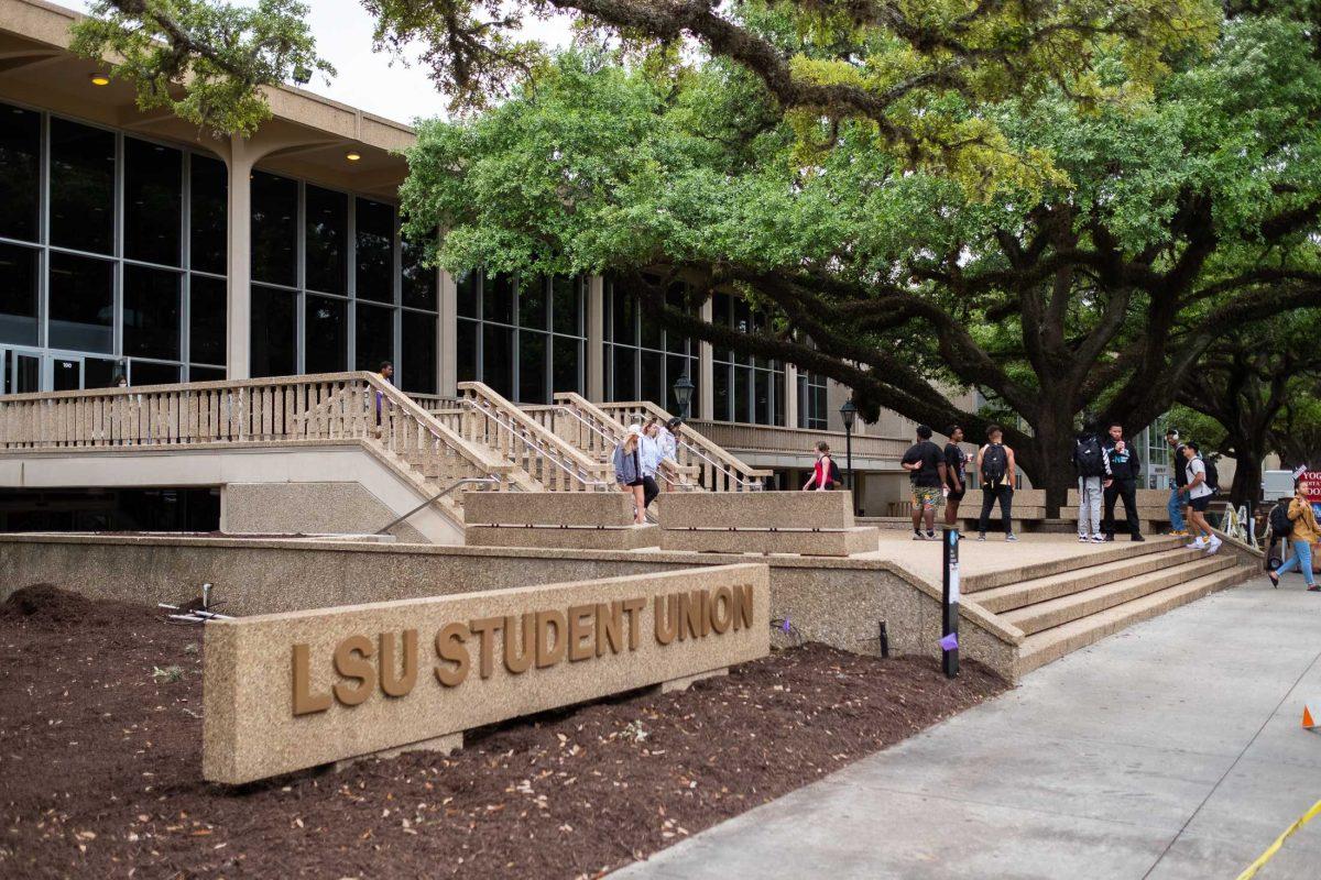 Students walk to and from the LSU Student Union, where the NCBRT held their active threat training on March 28 &amp; 29, 2023.