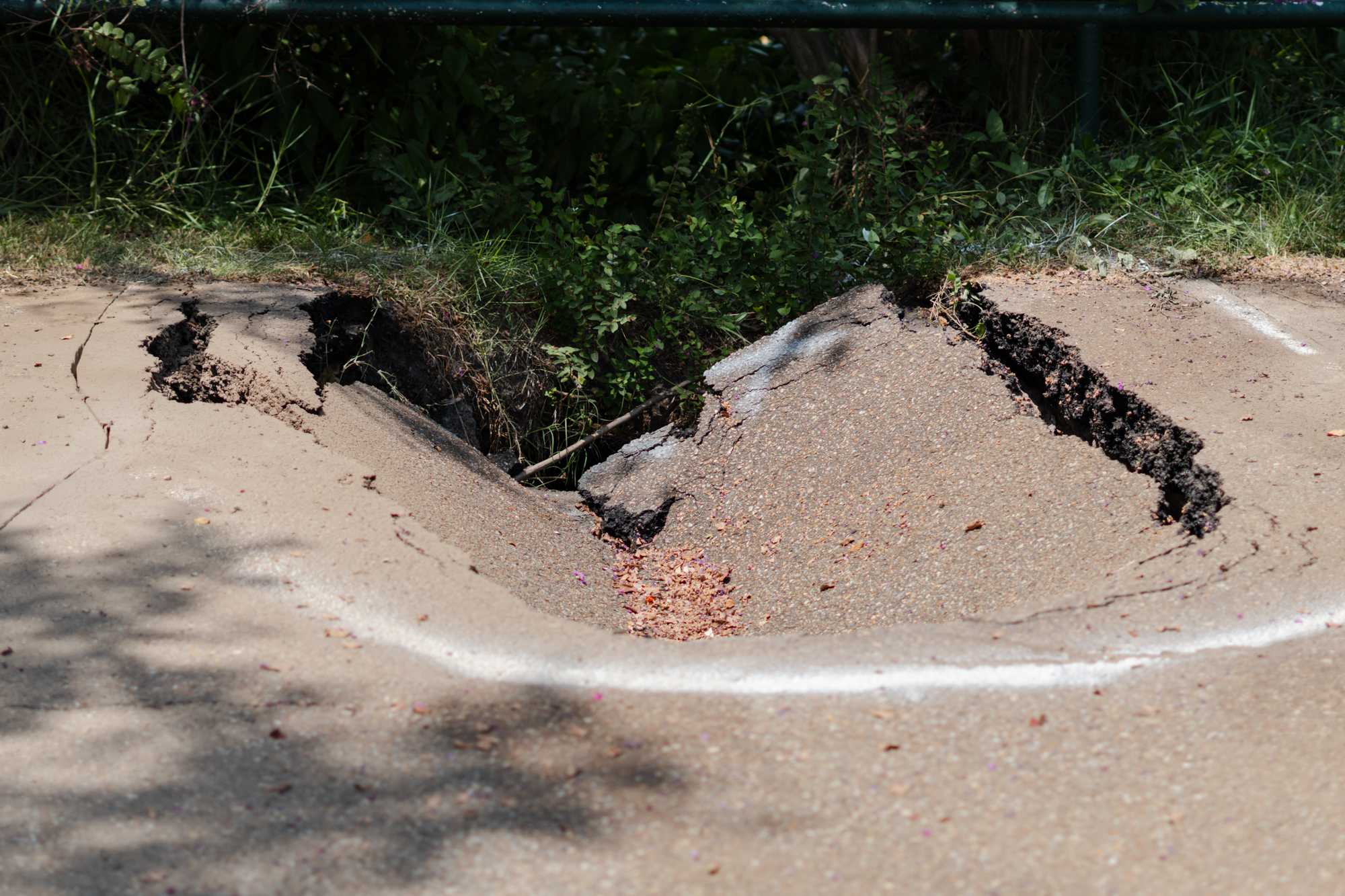 Road near LSU Lakes caves in, will be closed for days