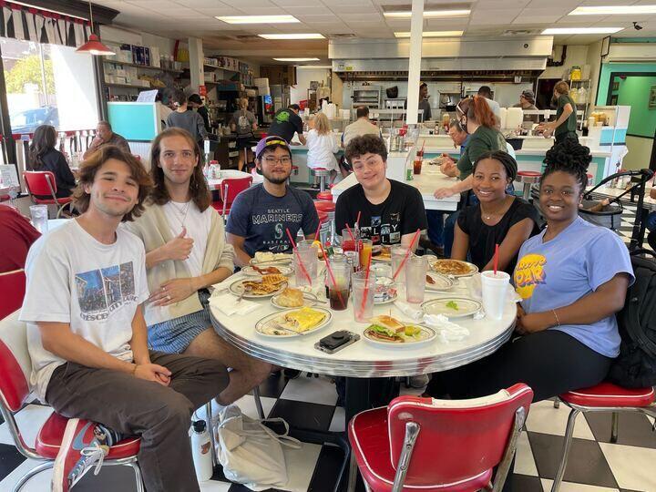 The opinion staff enjoys a meal at Louie's Cafe on Friday, Sept. 22, 2023, in Baton Rouge, La.