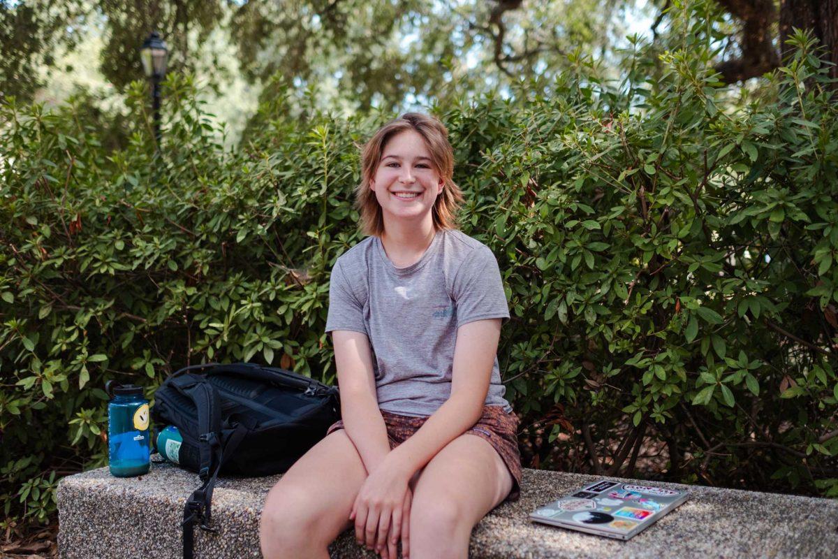 Mechanical engineering freshman Abby Lawlor sits in the Quad Wednesday, Aug. 30, 2023, on LSU's campus in Baton Rouge, La.