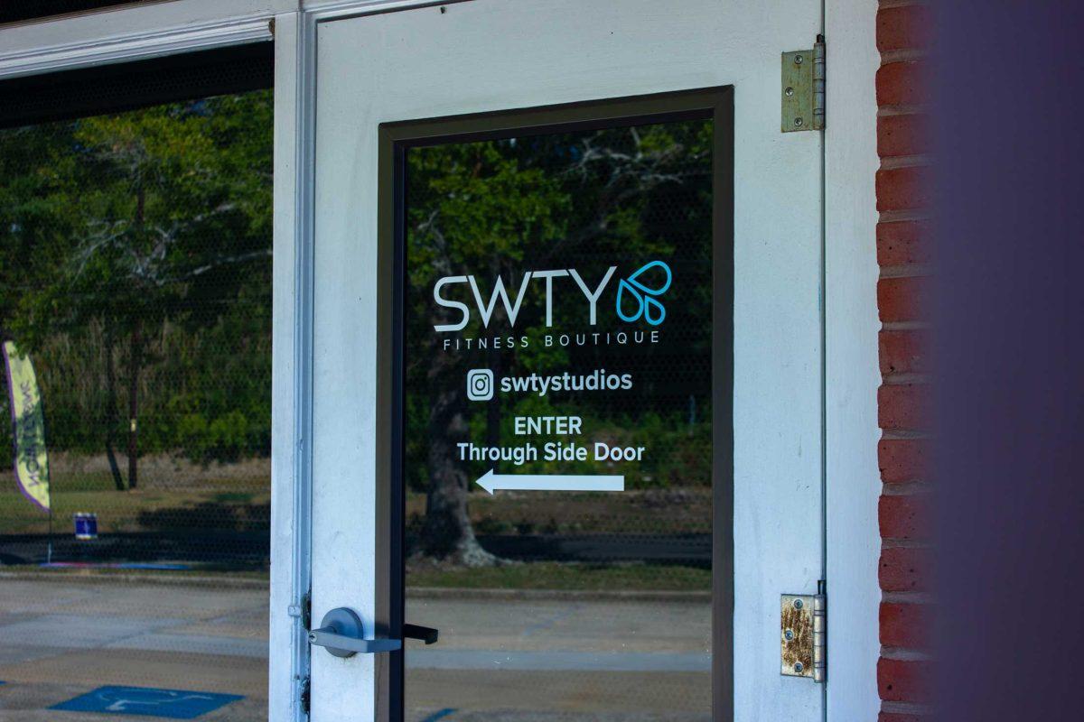 The sign sits on Sunday, Sept. 10, 2023, at SWTY Fitness Boutique on Highland Road in Baton Rouge, La.