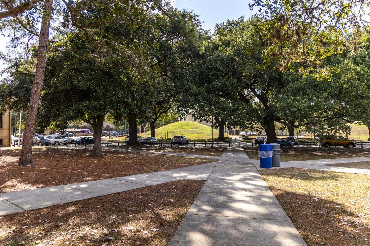 The LSU Indian Mounds sit Tuesday, Sept. 12, 2023, on LSU's campus.