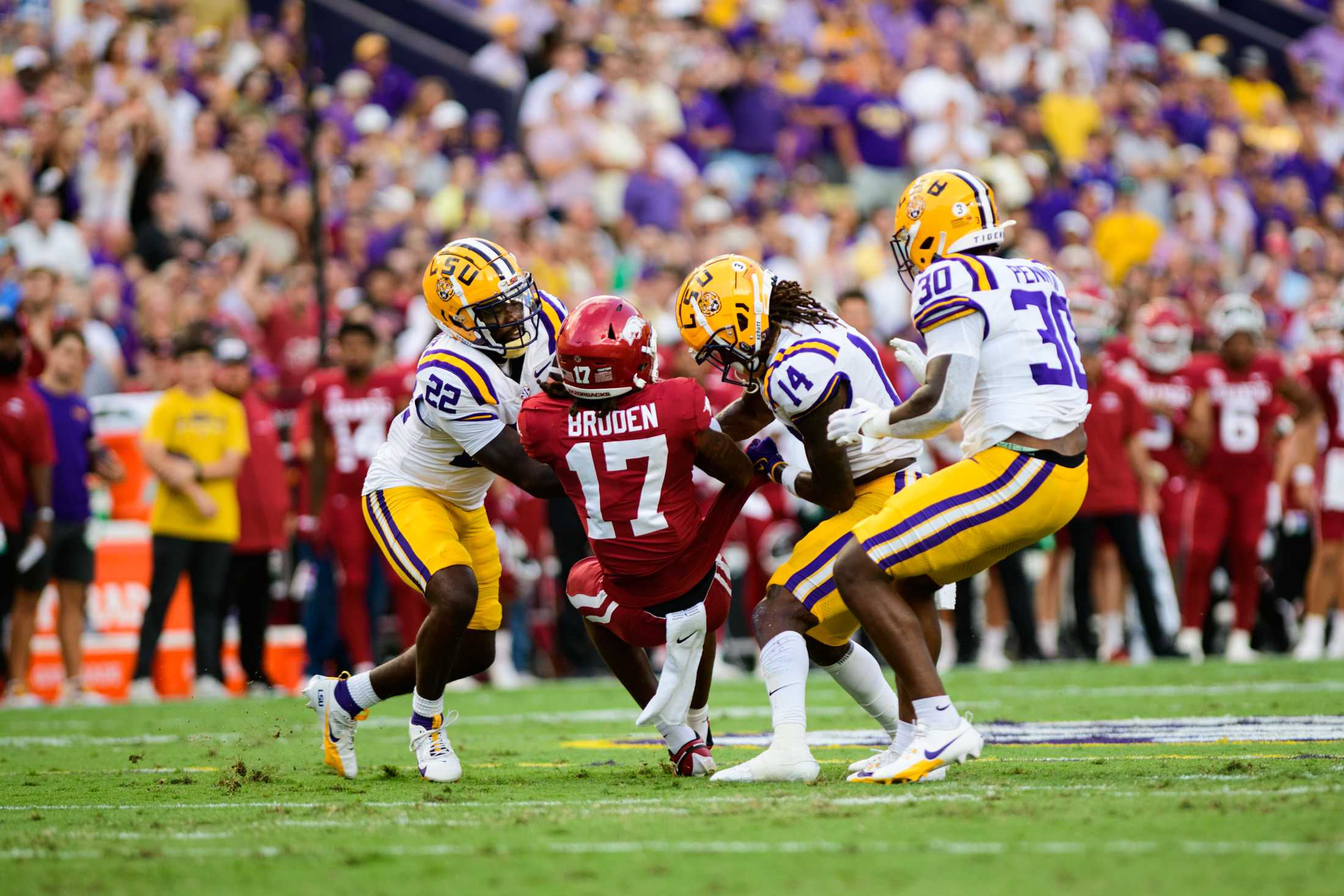 PHOTOS: LSU football defeats Arkansas 34-31