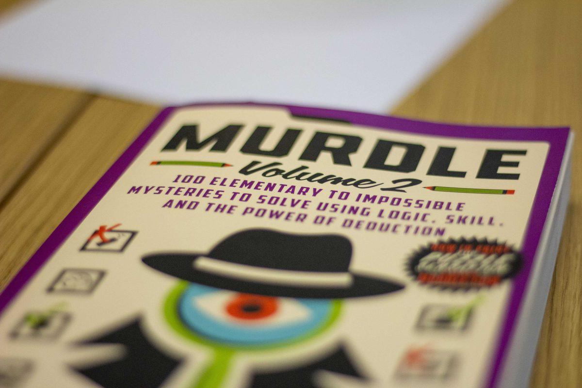 A copy of Murdle Volume 2, a mystery puzzle book, sits Tuesday, Oct. 3, 2023, in Room 109 at the LSU Library.