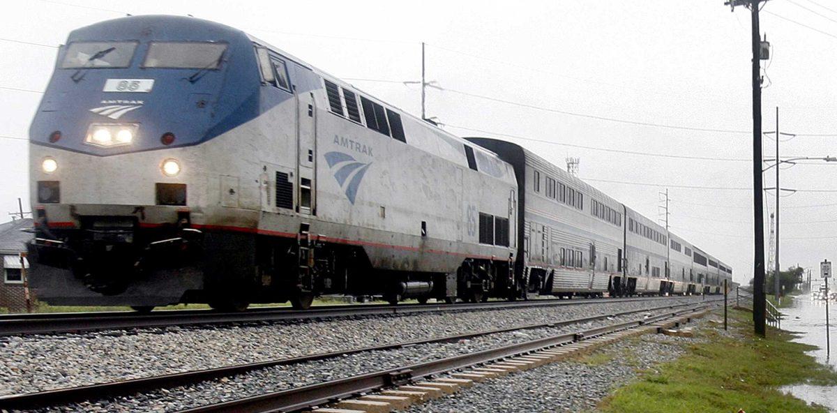 Amtrak train leaves New Orleans bound for Chicago, on Monday, Oct. 22, 2007.