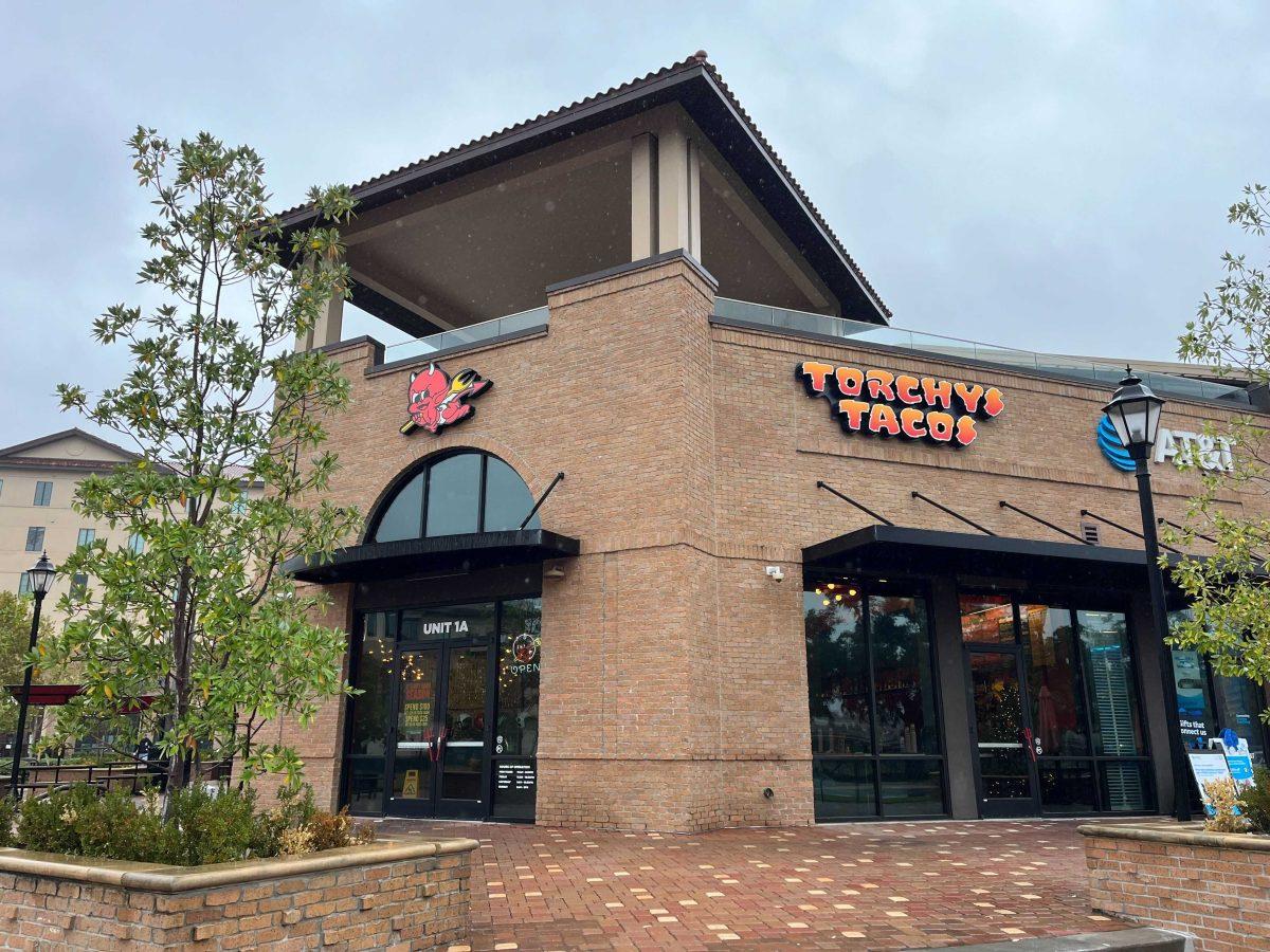 The Baton Rouge Torchy's Tacos location stands tall on a rainy day on Nov. 14, 2023, in Baton Rouge, La.