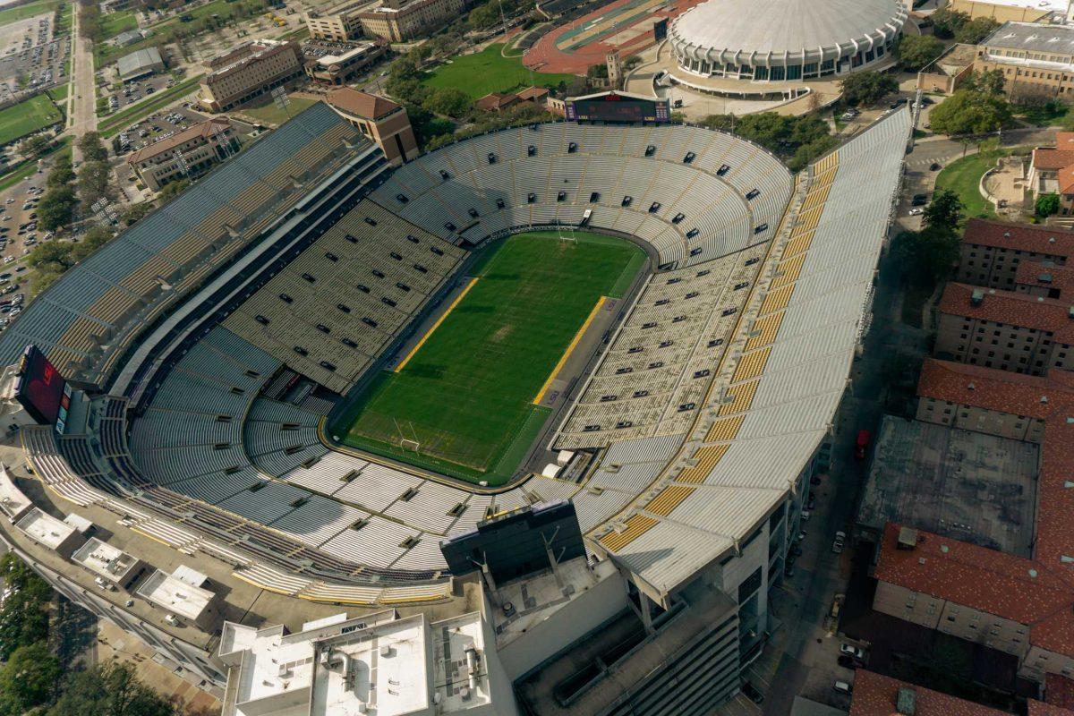 Tiger Stadium sits empty Wednesday, March 1, 2023, on LSU's campus in Baton Rouge, La.