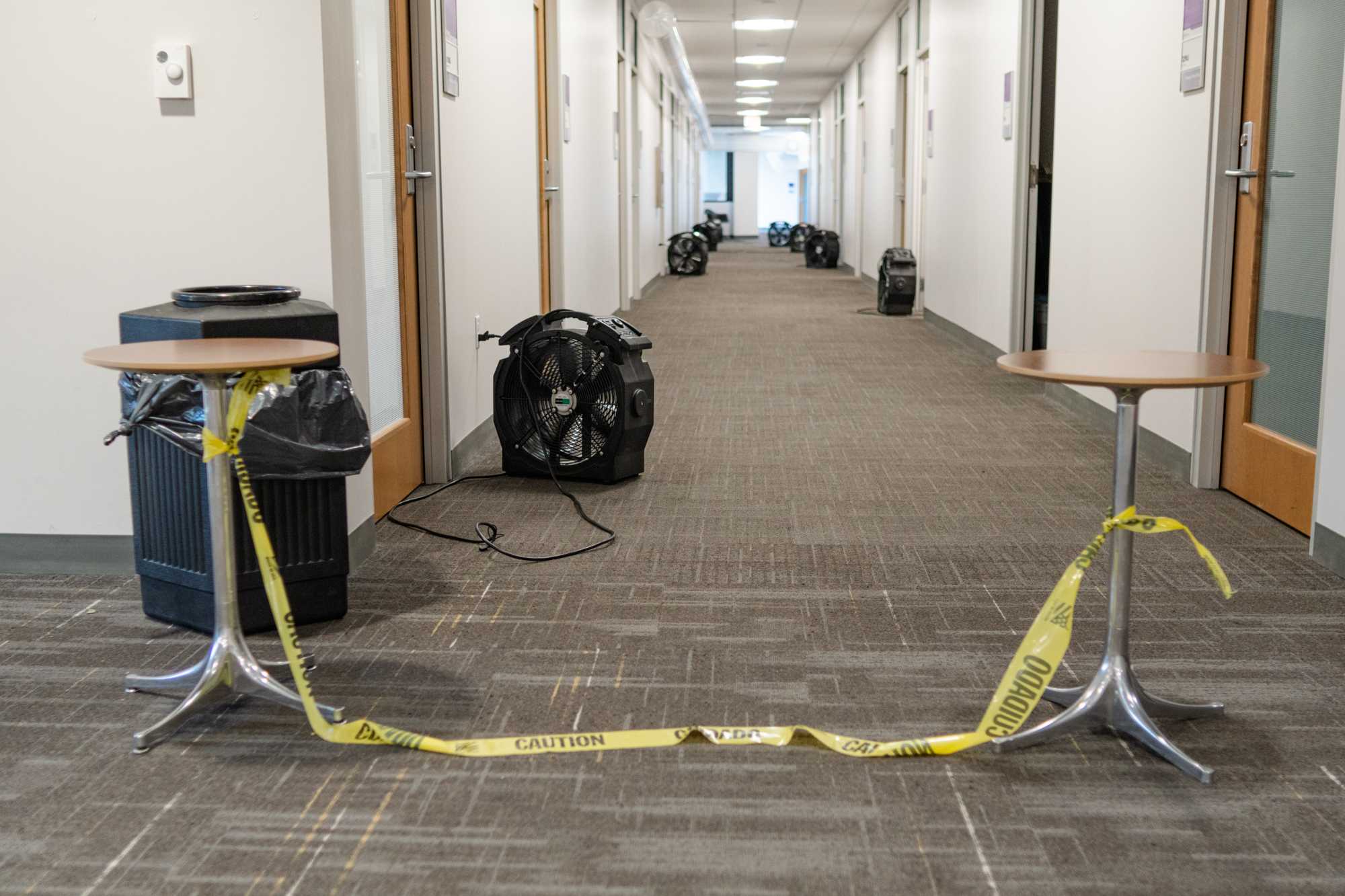 PHOTOS: LSU engineering building work underway after pipe burst causing flooding