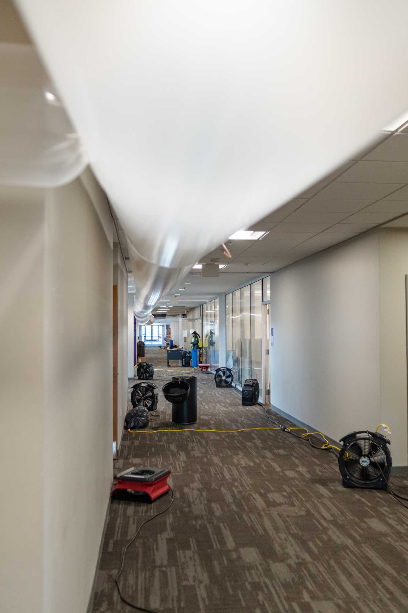 PHOTOS: LSU engineering building work underway after pipe burst causing flooding