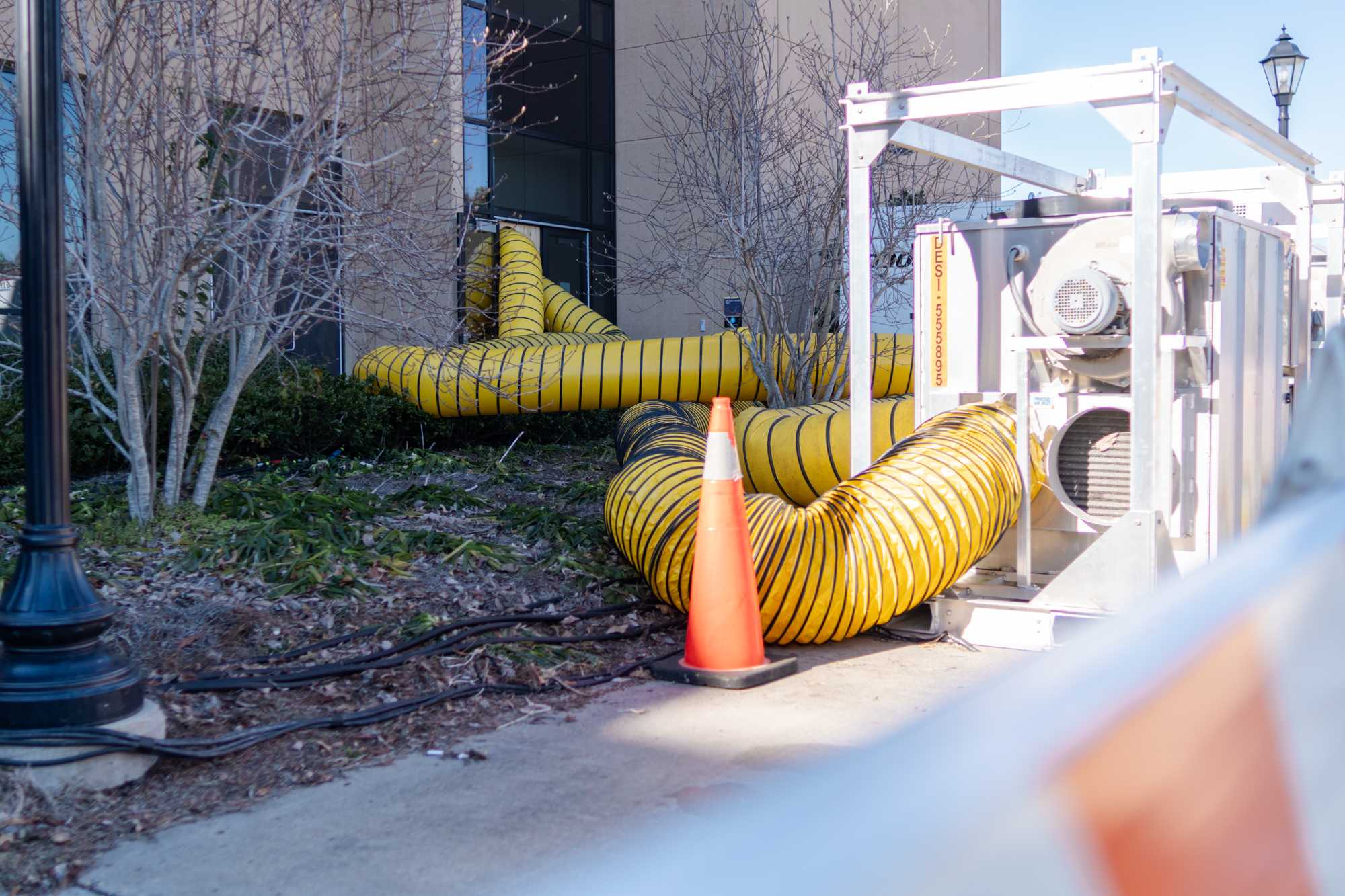 PHOTOS: LSU engineering building work underway after pipe burst causing flooding