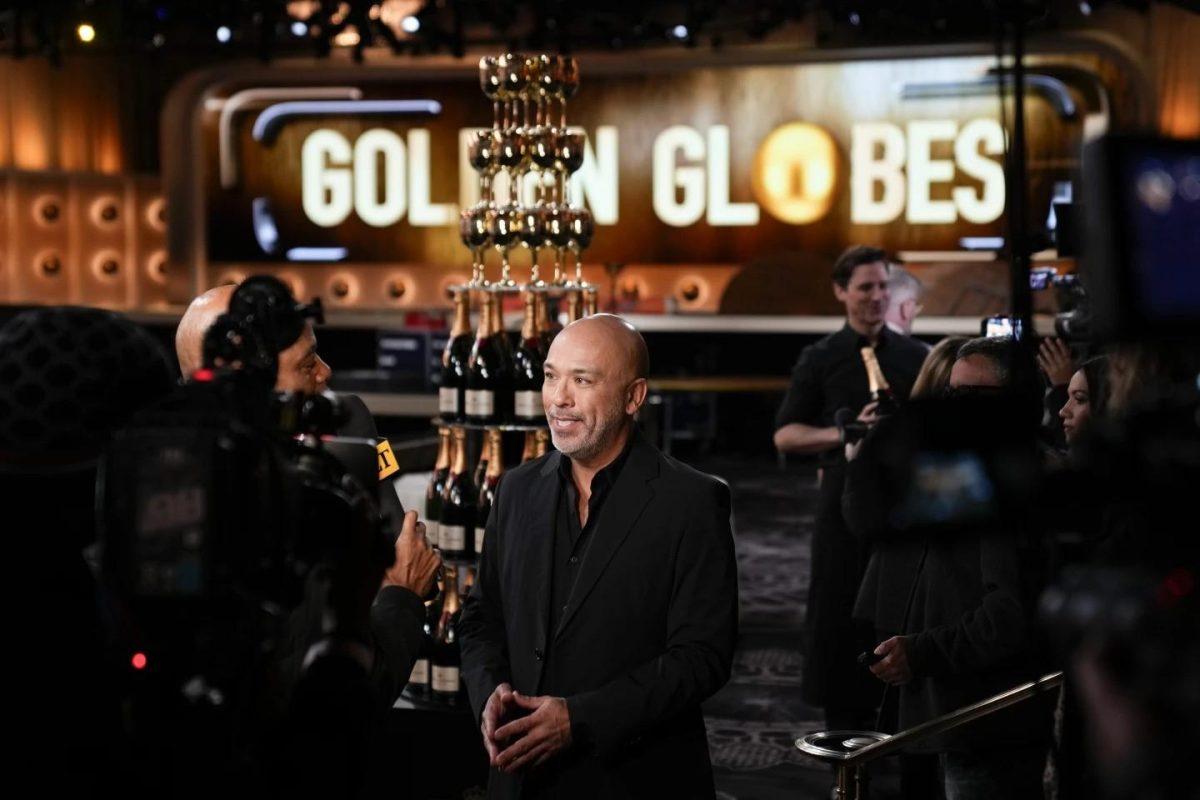 Jo Koy speaks to reporters during the Golden Globes awards Press Review.