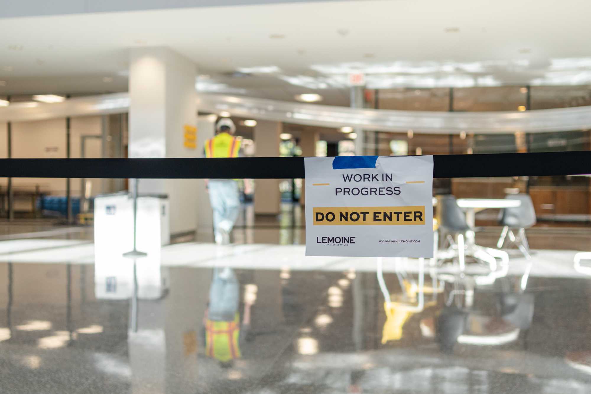 PHOTOS: LSU engineering building work underway after pipe burst causing flooding