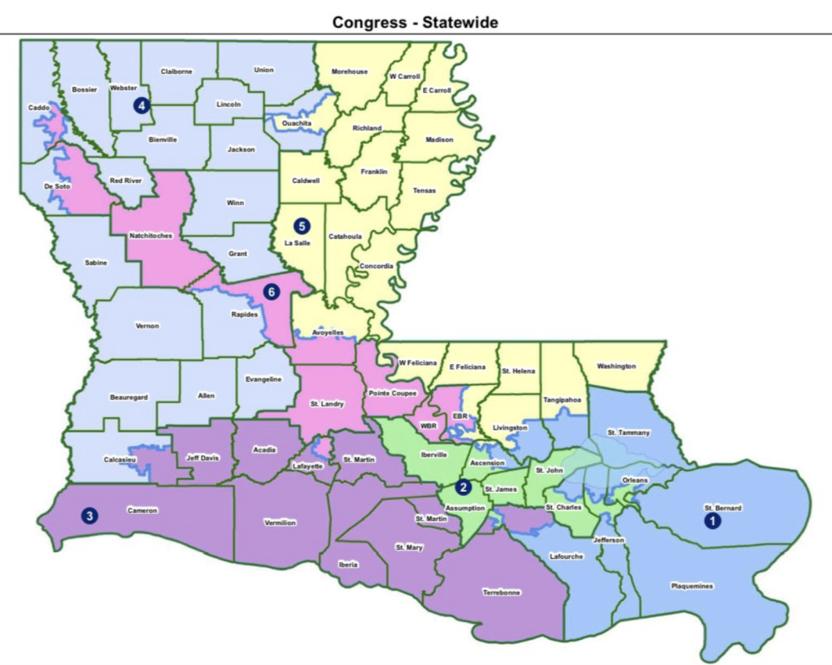 The Legislature sent this map drawing new congressional districts to Gov. Jeff Landry for his signature Friday.&#160;