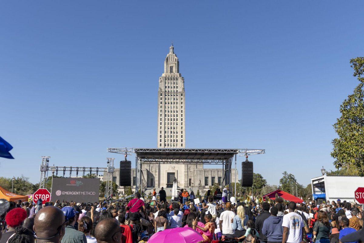 Event-goers watch live performances Sunday, Feb. 25, 2024, during the second annual 225Fest 2024 at 660 N. Fourth St. in Baton Rouge, La.