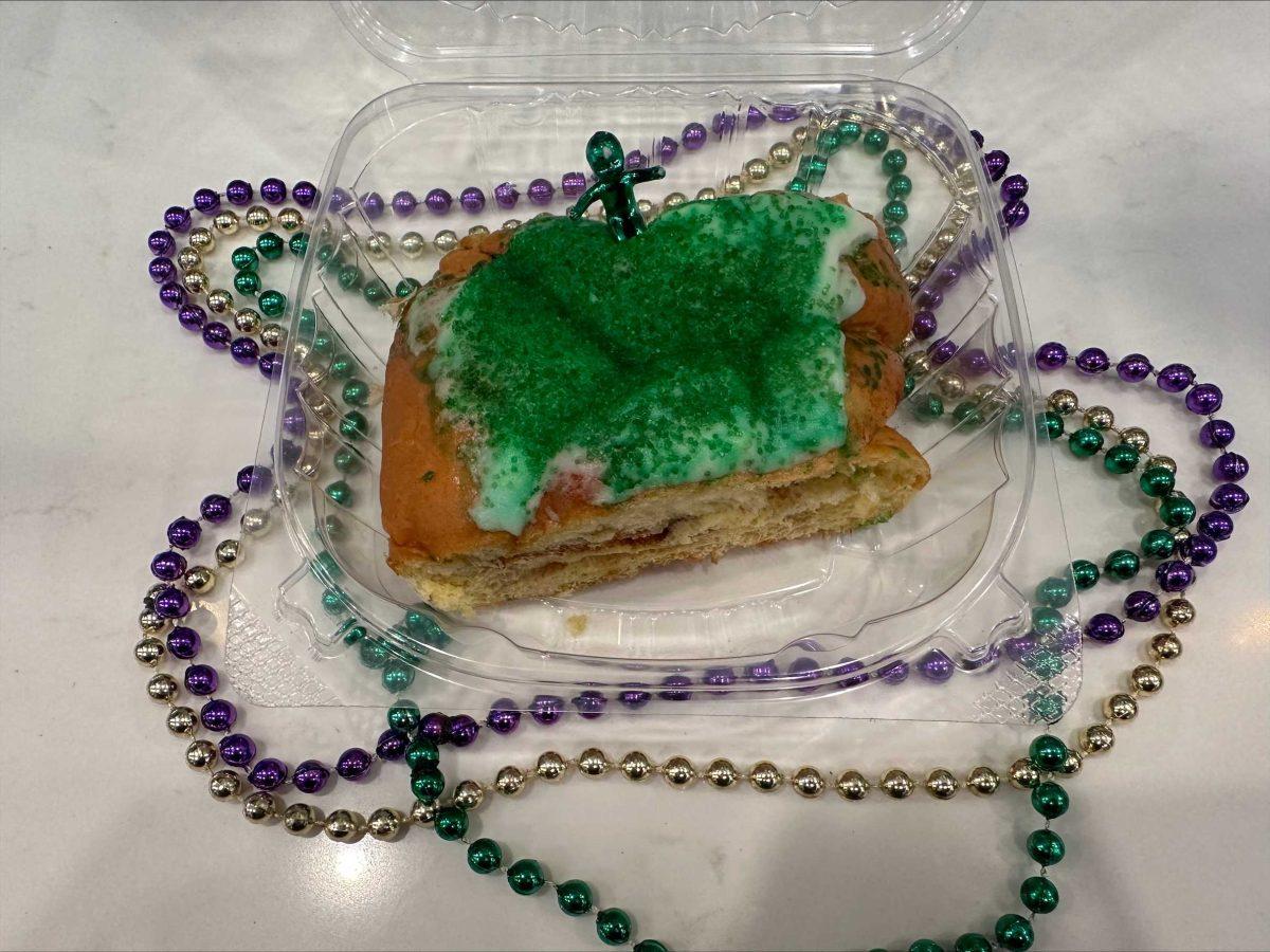 PJ's Coffee king cake, originally from Caluda's Bakery in Harahan, LA