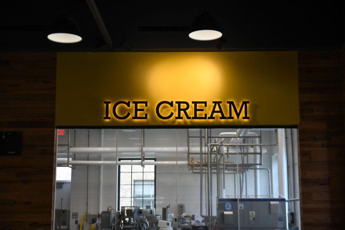 The wall reads &#8220;Ice Cream&#8221; inside the Food Science building on Thursday, Feb. 1, 2024, on LSU&#8217;s campus in Baton Rouge, La.