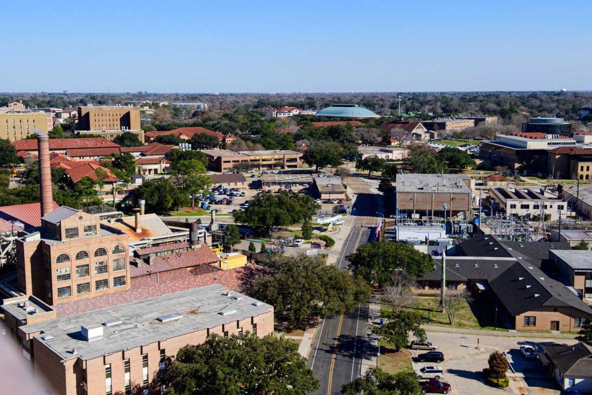 Buildings fill the area on Friday, Feb. 2, 2024, on LSU's campus in Baton Rouge, La.