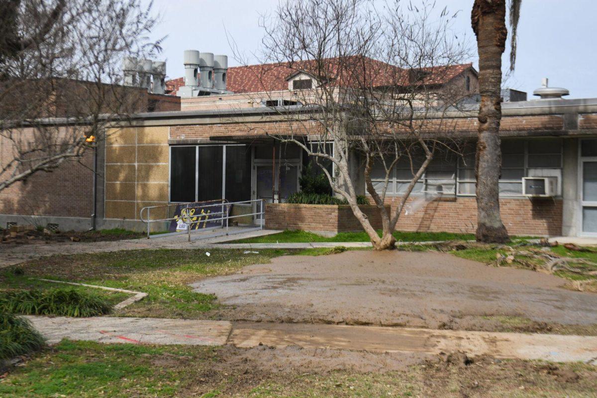 The entrance to the old LSU Dairy Store sits vacant as it undergoes construction Thursday, Feb. 1, 2024, on S. Stadium Dr. on LSU&#8217;s campus in Baton Rouge, La.