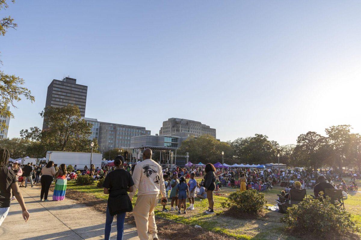 Event-goers sit and take in the view Sunday, Feb. 25, 2024, during the second annual 225Fest 2024 at 660 N. Fourth St. in Baton Rouge, La.