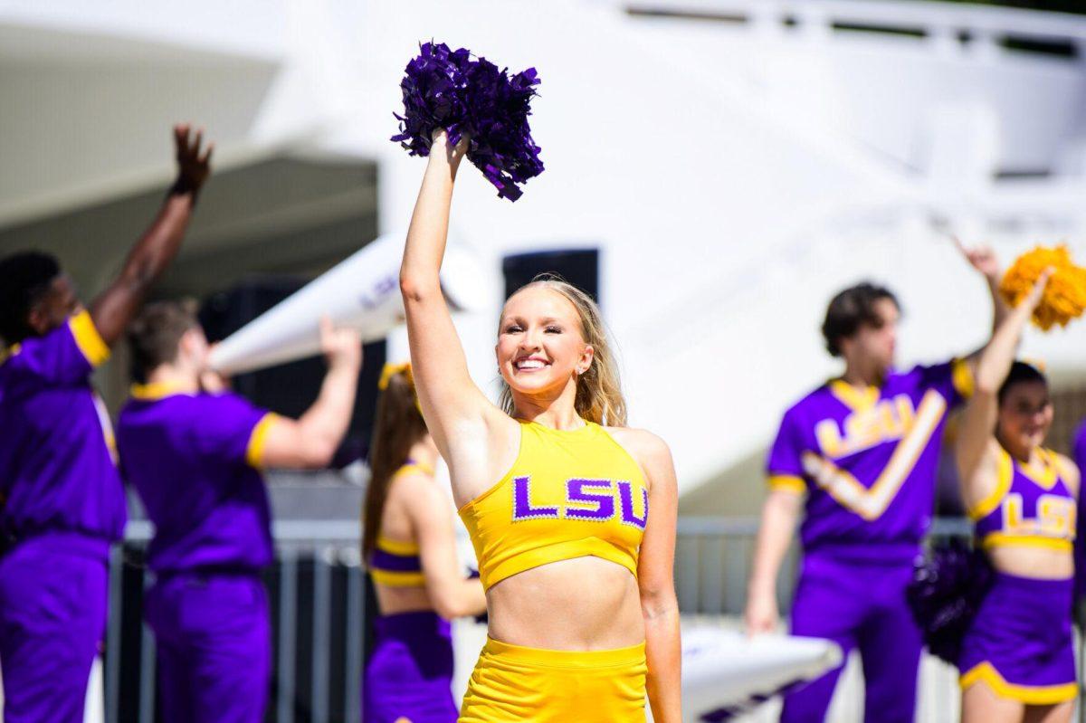 LSU Tiger Girls cheer on Wednesday, March 6, 2024, during LSU women&#8217;s basketball&#8217;s send off at the Pete Maravich Assembly Center in Baton Rouge, La.