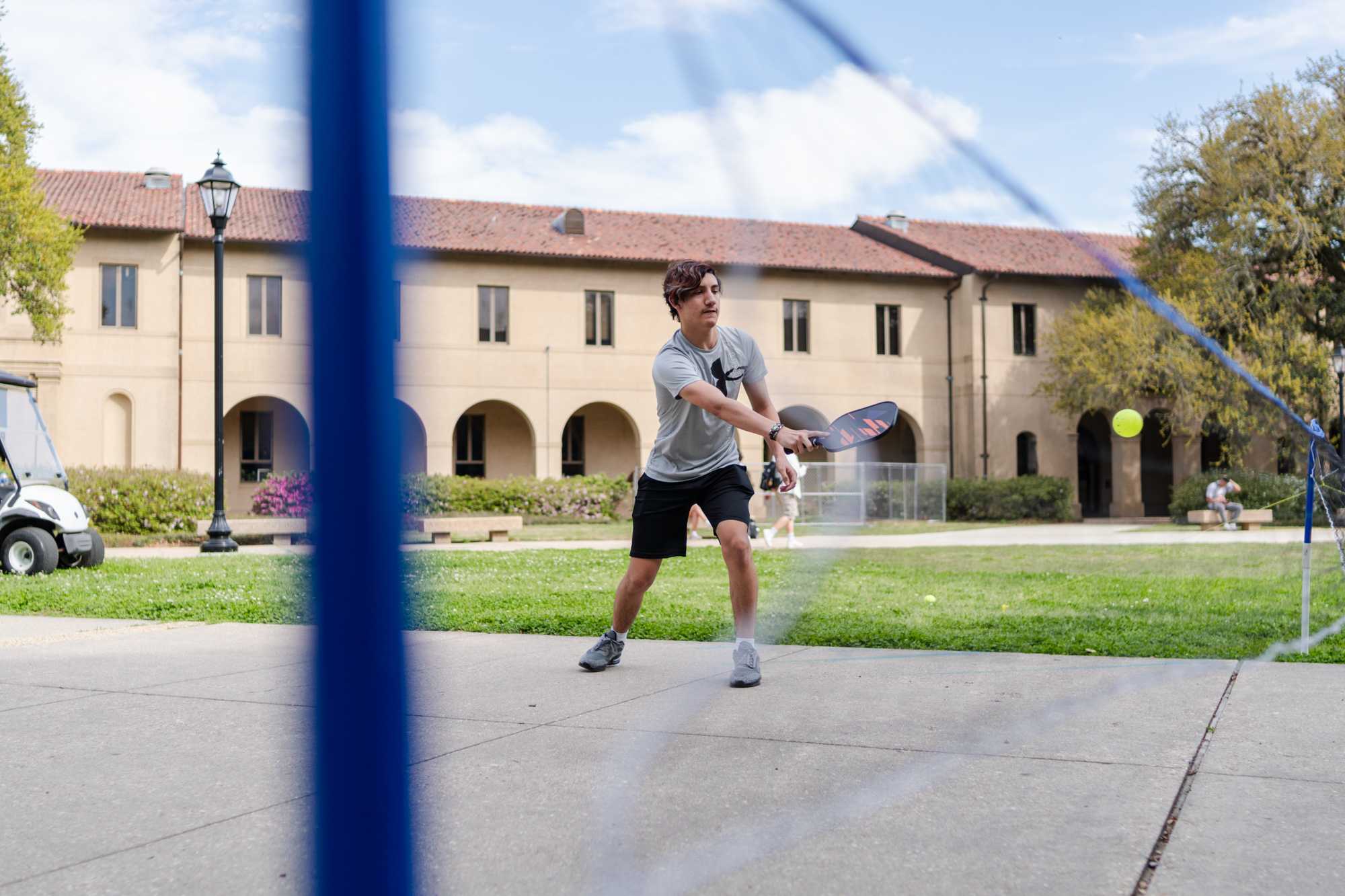 PHOTOS: LSU men's tennis plays pickleball with students in the Quad